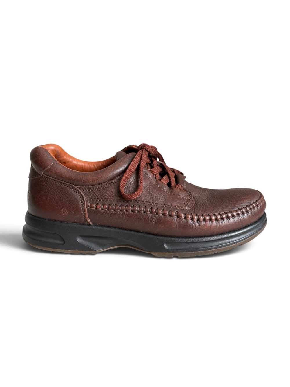 Clarks Brown Leather Moc Toe Lace Up Comfort Shoes Travel Walking 8.5 Wide